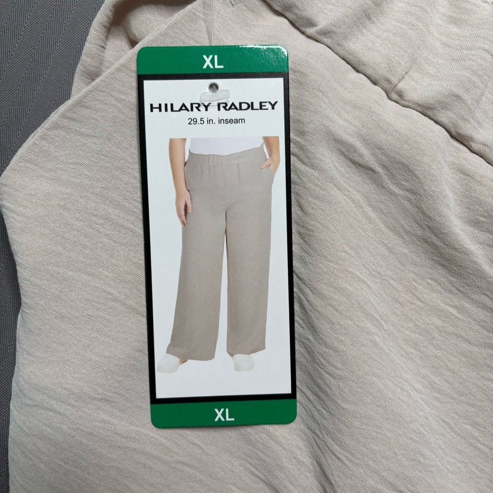 Hilary Radley Women's Wide Leg Crinkle Pants Bundle XL Elastic Pull On Coastal - Picture 4 of 10